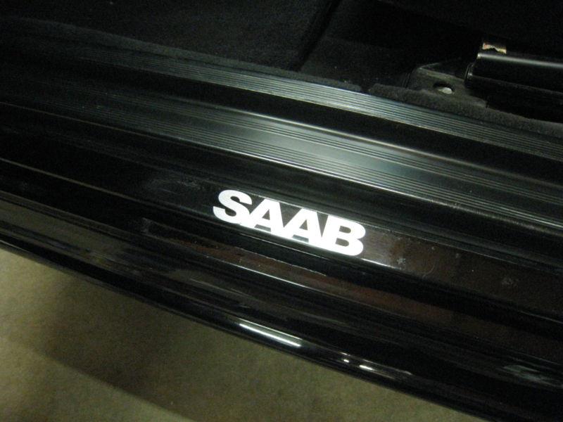 (2) door step decal sticker badge accent "saab"