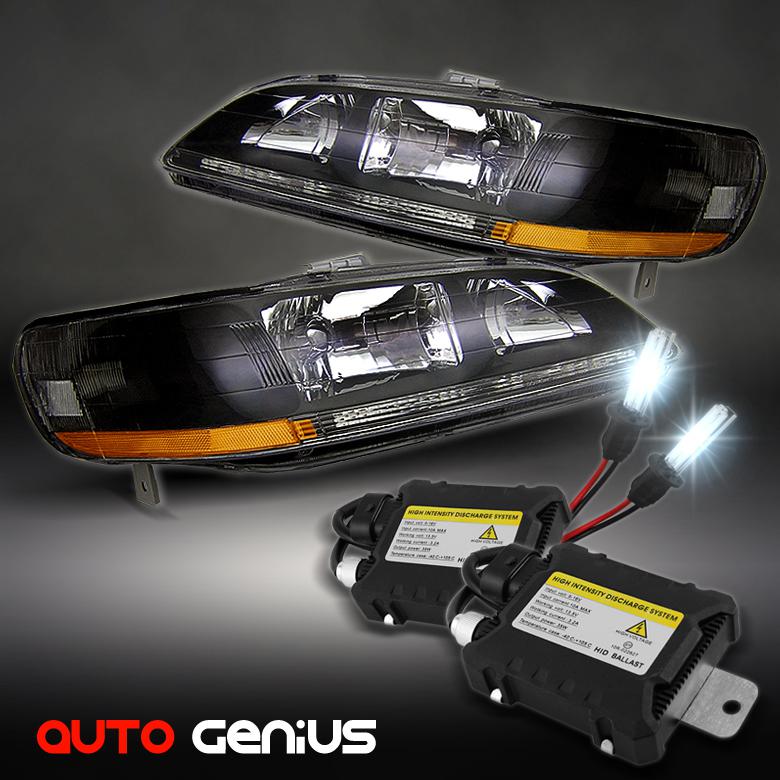 Slim ballast xenon hid upgrade + 98-02 honda accord 2/4dr jdm black headlights