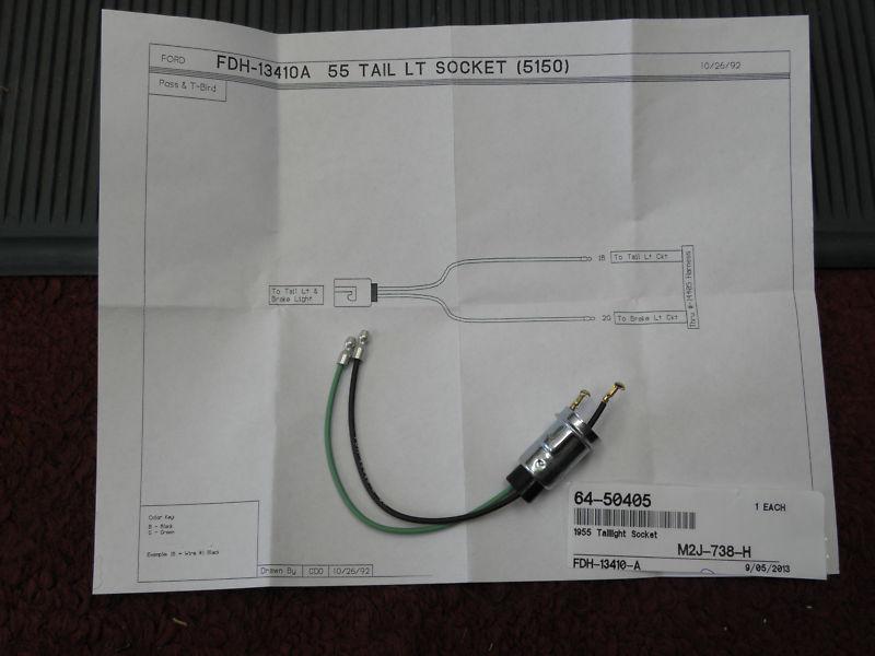 1955 t-bird tail light housing tail light socket  fdh-13410-a