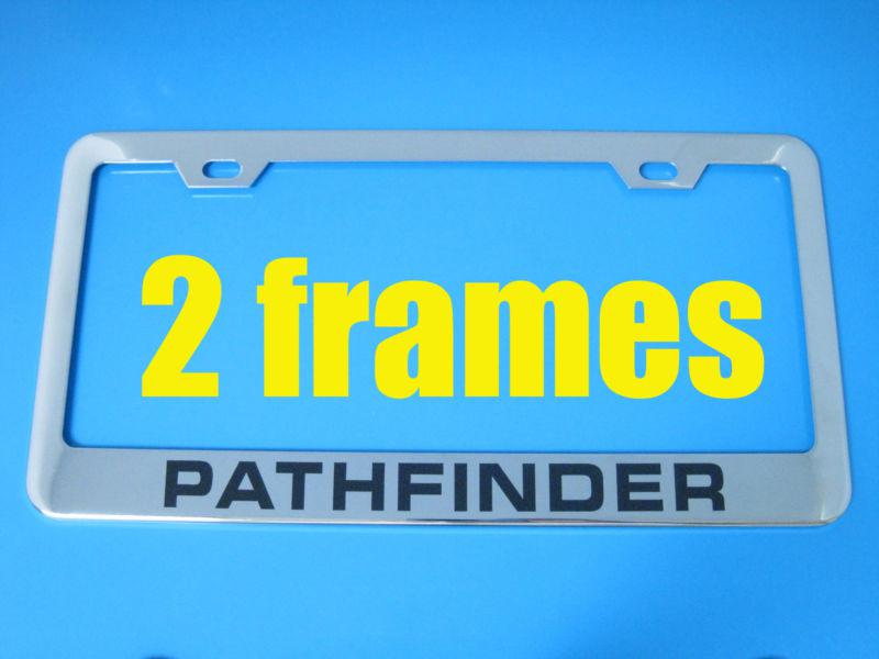 Nissan "pathfinder" superior chrome metal license plate frame (2pcs)