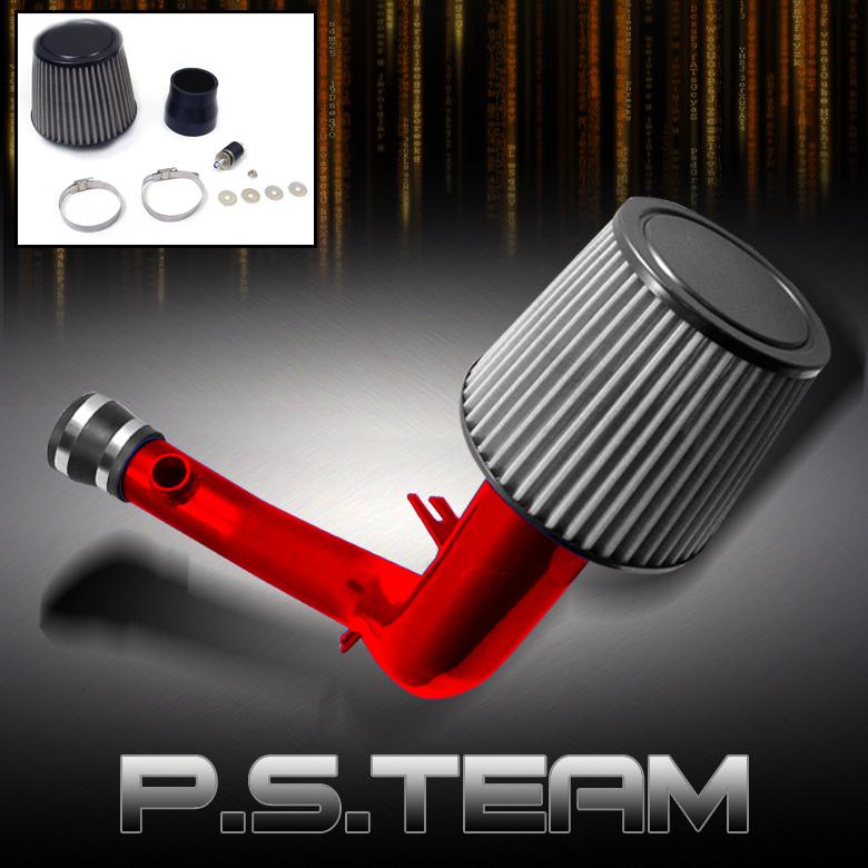 99-04 jetta 99-06 golf red aluminum cold air intake+stainless washable filter