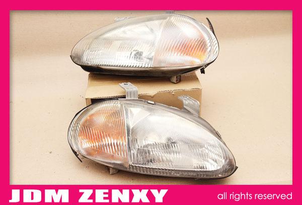 Jdm honda crx delsol cr-x eg2 sir vtec oem headlights b16a 99% clear lens ★rare 