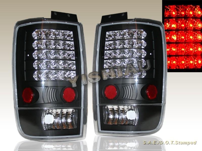 97-02 ford expedition led jdm black tail lights rear brake lamps assembly lh+rh