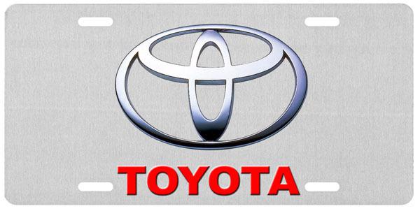 Toyota glossy silver .045" aluminum car license plate