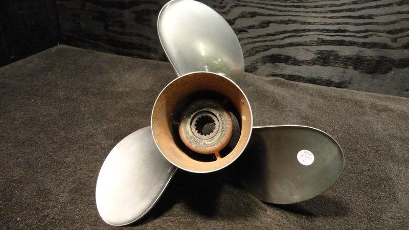 Used johnson/evinrude stainless steel propeller 13x19 outboard boat prop p597