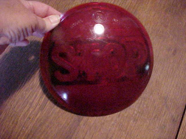 Vintage red glass stop tail light lens