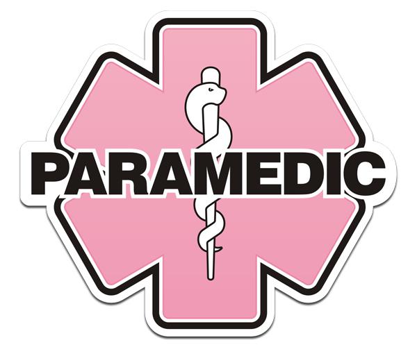 Paramedic star of life decal 5"x4.4" pink ems first responder emt sticker zu1