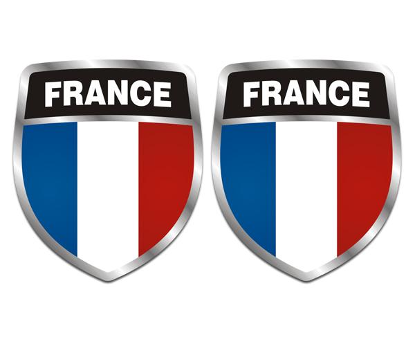 France flag shield decal set 4"x3.4" french vinyl car bumper sticker zu1