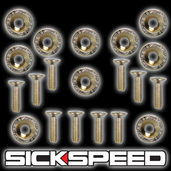 24k gold 10 pc billet aluminum fender/bumper washer/bolt engine bay dress up f