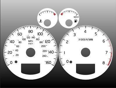 2000-2003 volvo s60 s70 s80 v70 instrument cluster white face gauges 00-03