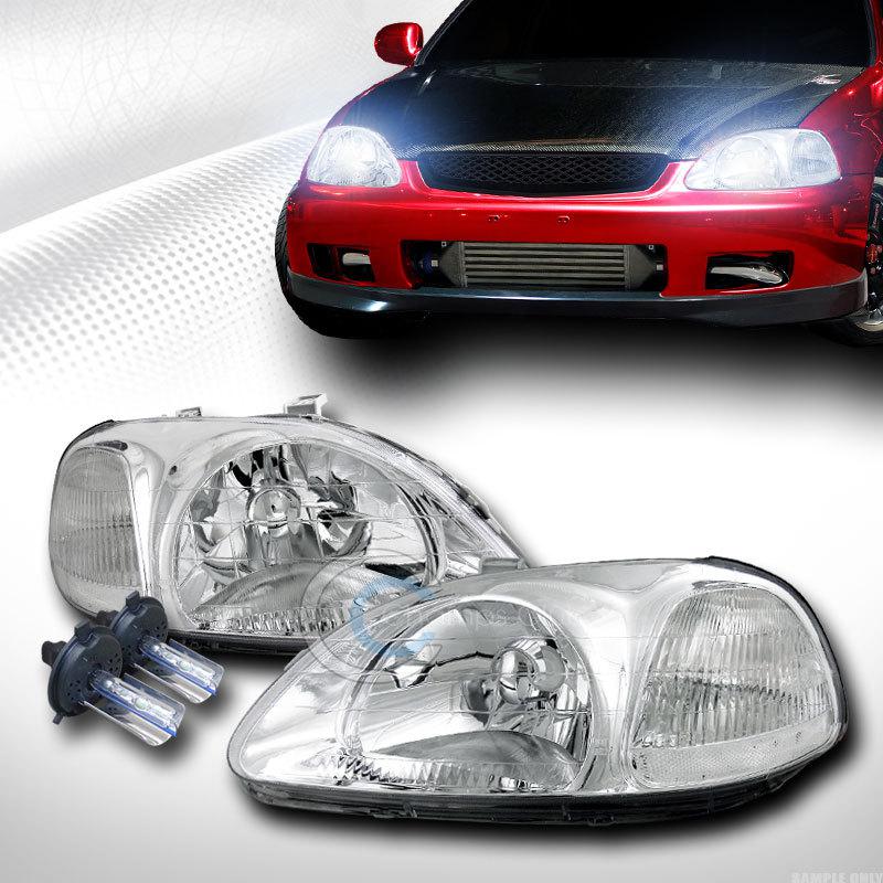 8000k hid xenon chrome crystal head lights signal lamps dy 96-98 honda civic ek9