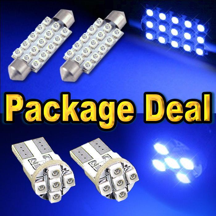 6x blue led lights for map 1.72"+ dome 1.72" + license plate super bright #15