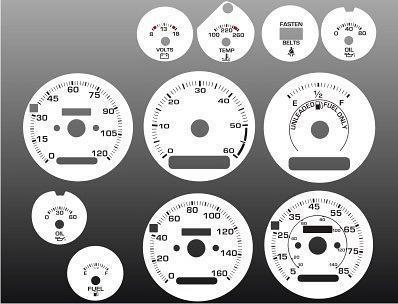 1981-1985 chevrolet s10 s15 blazer instrument cluster white face gauges 81-85