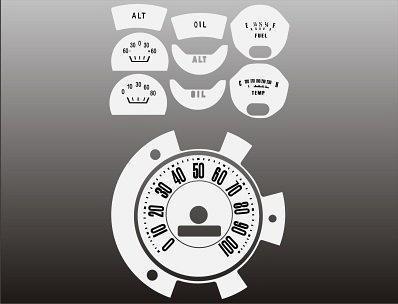 1961-1966 ford truck bronco instrument cluster white face gauges 61-66