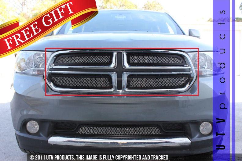 2011 - 2012 dodge durango 4pc black & chrome mesh grille kit custom 11 12