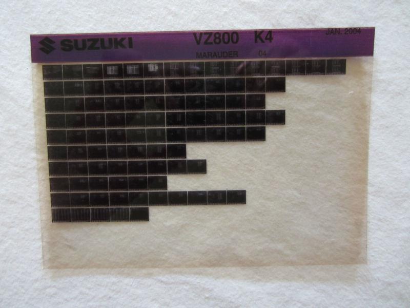 2004 suzuki motorcycle vz800 k4 microfiche marauder parts catalog vz 800