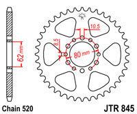 Jt 520 rear sprocket fits yamaha xt 250 xt250 1980-83 47t