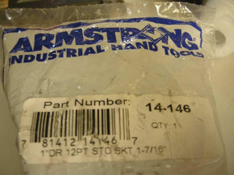 Armstrong industrial hand tools 14-146- 1" drive 12 pt std skt 1-7/ 16"