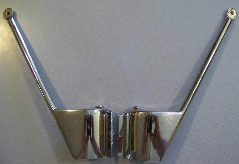 Set of 2 vintage  chrome hinge pin mirrors brackets fit over 2 1/2" hinges