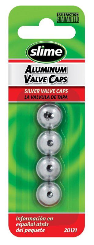 Slime 20131 custom silver anodized valve caps pack of 4