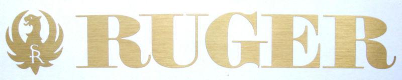 Sticker decal ruger firearms brushed gold 8"x 1.5" metallic