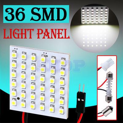 36 smd pure white light panel t10 ba9s festoon dome led interior bulb lamp