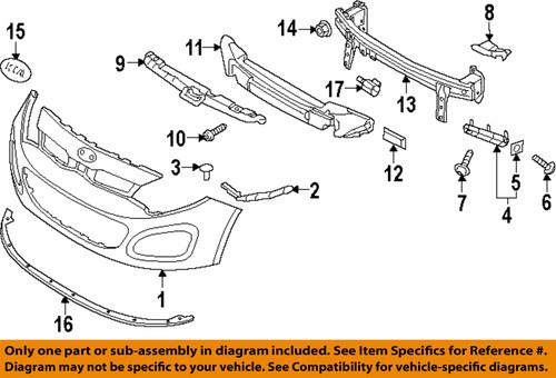 Kia oem 865811w200 front bumper & grille-inner bracket