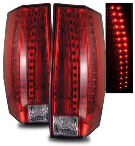 07-12 cadillac escalade euro red clear led tail lights rear brake lamps housings