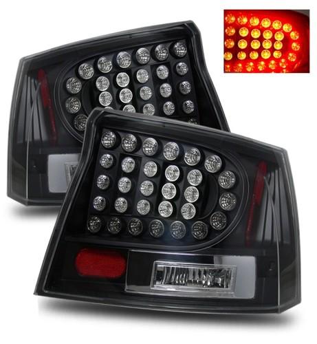 06-08 dodge charger euro black smd led aftermarket tail lights lamps replacement