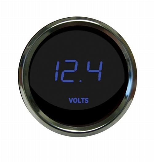 Digital voltmeter gauge blue / chrome bezel intellitronix ms9015-b made in usa