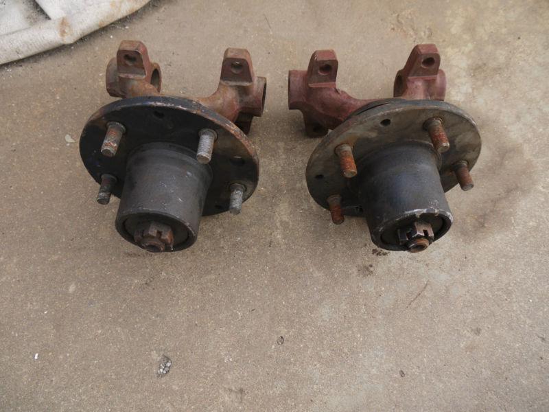 1 - pair chevy 5 - hole hub & spindles, with bearings