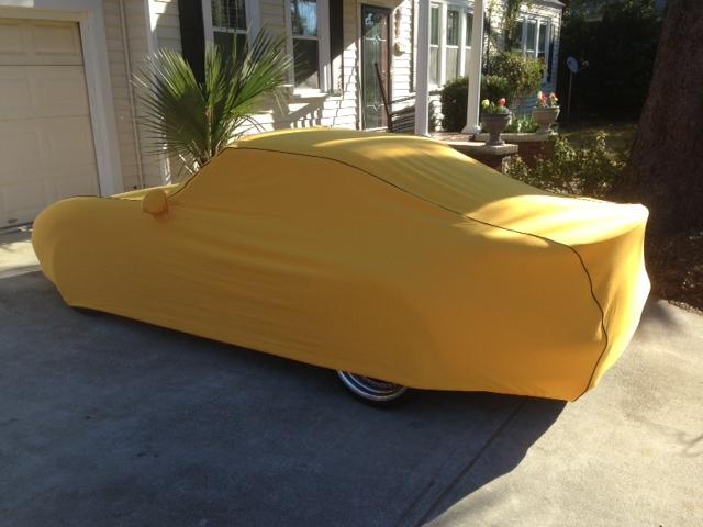 Porsche 911 993 996 soft indoor car cover yellow w/ black piping carrera cabrio