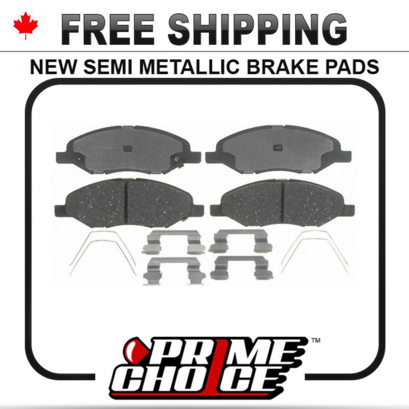 New premium complete set of front metallic disc brake pads with shims