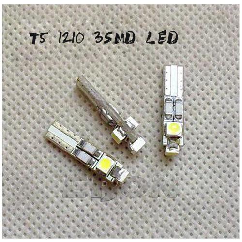 10x t5 74 3-1210 smd dashboard led car light bulb lamp super white 3528 1-chip