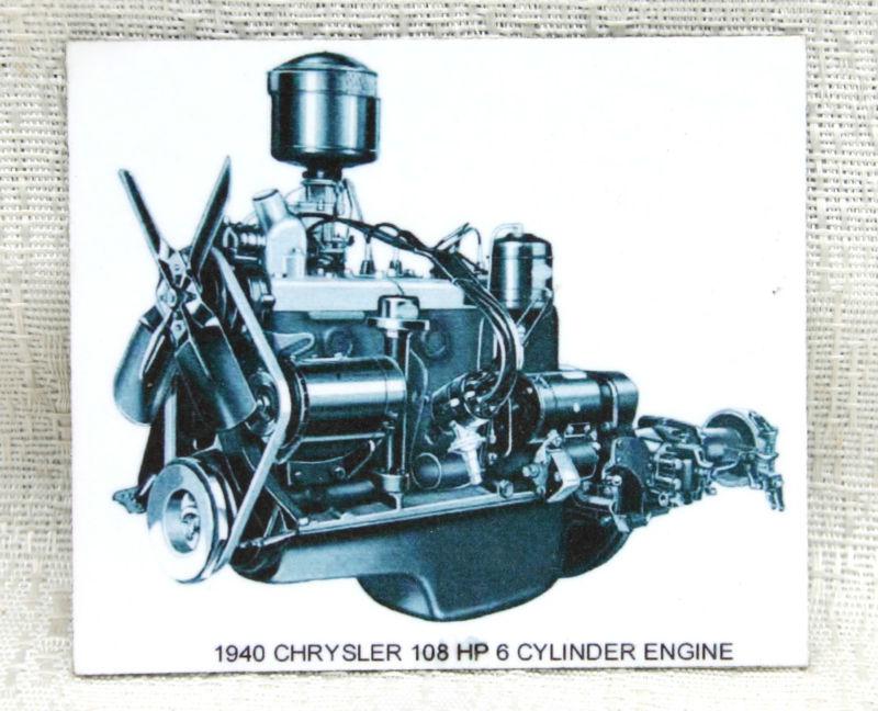 Tool box magnet for 1940 chrysler 4 door sedan straight 6 engine 