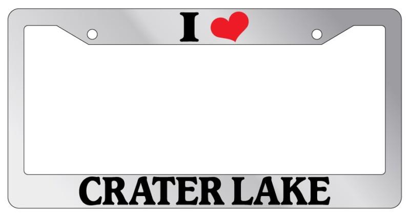 Chrome license plate frame i heart crater lake auto accessory novelty