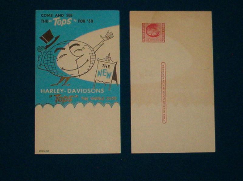 Harley davidson 1958 announcement post card *n.o.s.*