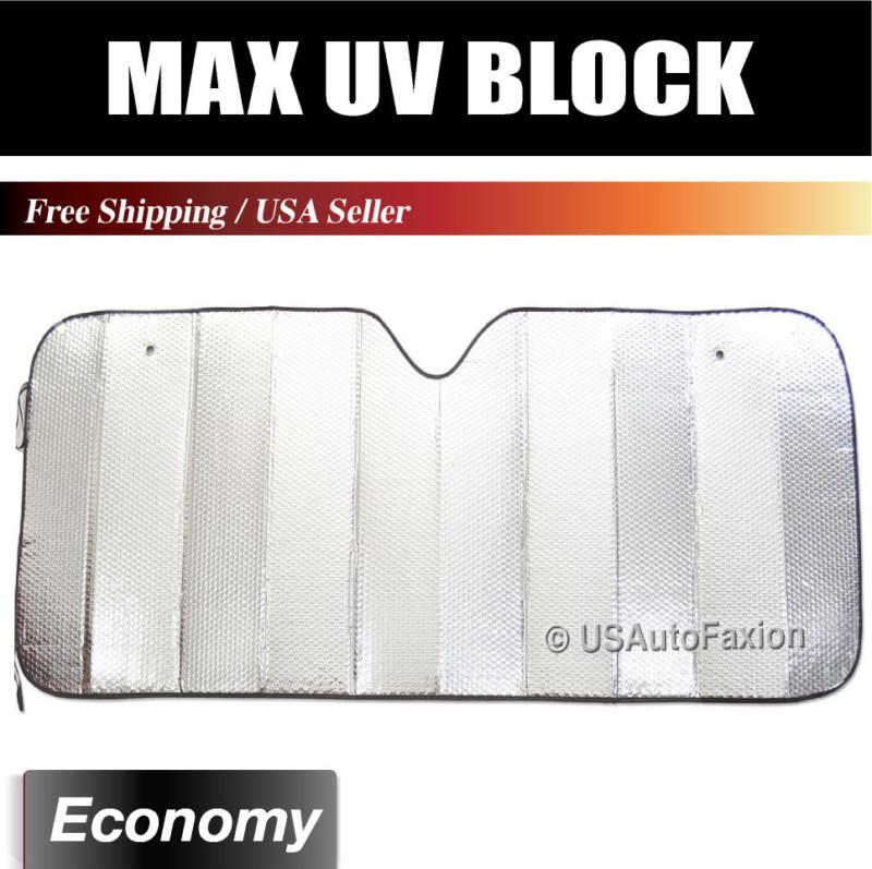 Auto car sun shade visor foldable metallic reflective windshield size 57"x24" 