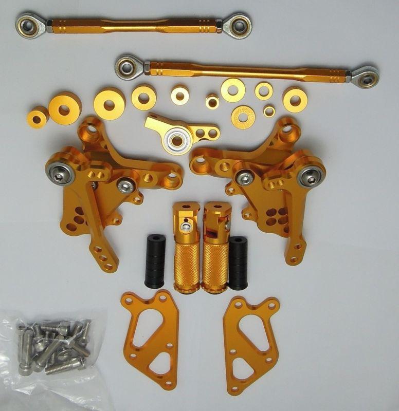 Ducati 848 1098 1198 gold rear set rearset foot pegs l&r forward controls 