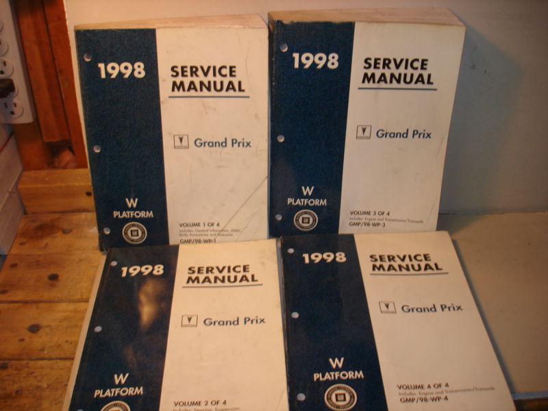 1998 pontiac grand prix dealer service manuals vols 1-4