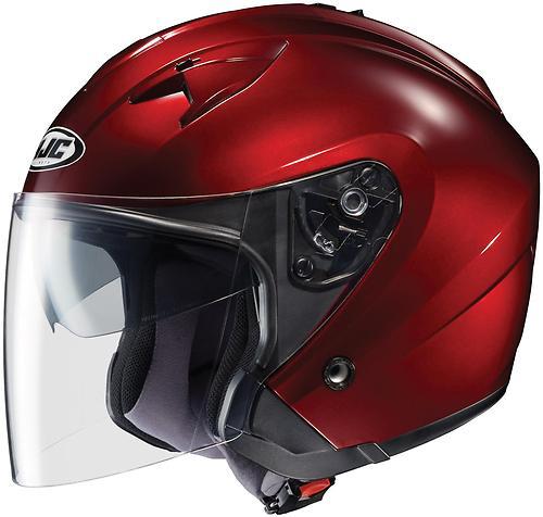 New hjc is-33 open-face adult helmet, metallic wine/red, 2xl/xxl