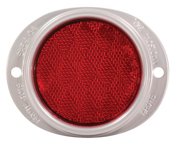 Grote 40192 - steel two-hole mounting reflector - red