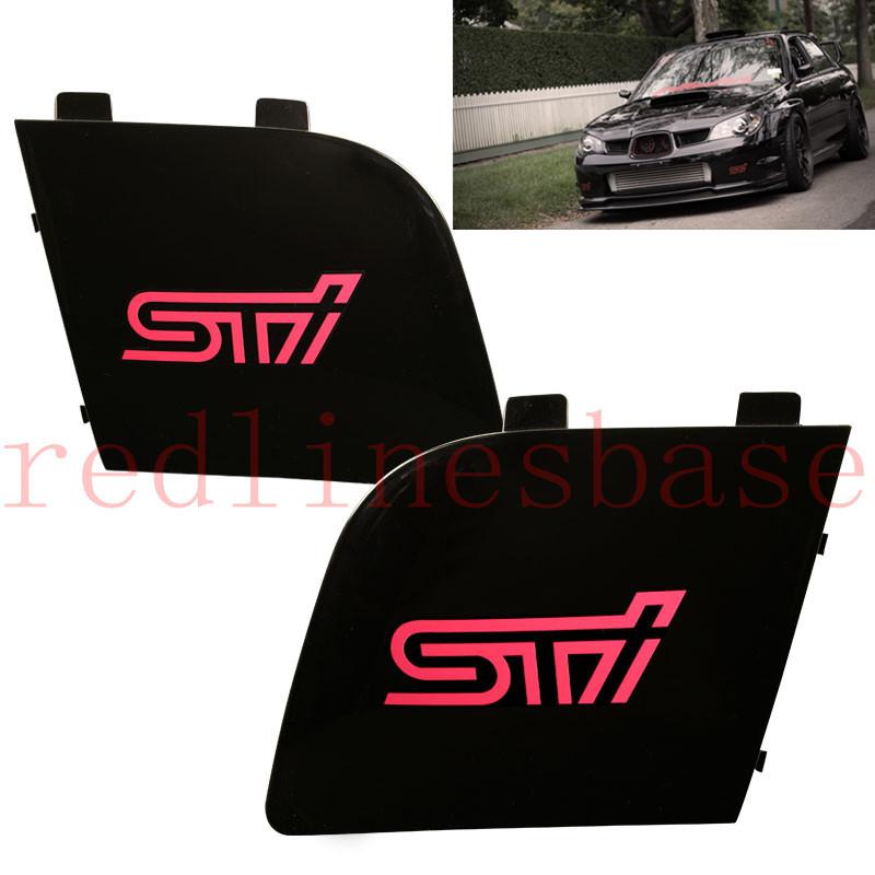 06-07 subaru impreza black color fog light covers kit fit : wrx sti 