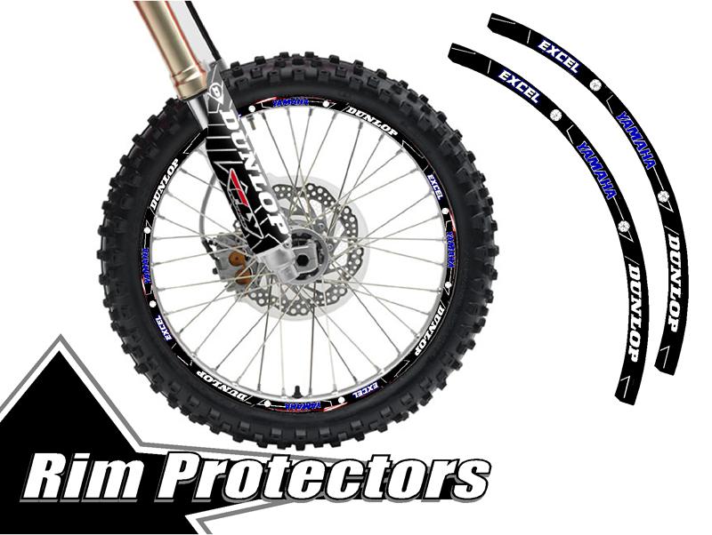 10 & 12 inch dirtbike rim protectors 10" wheel decals dirt bike tape graphics y1