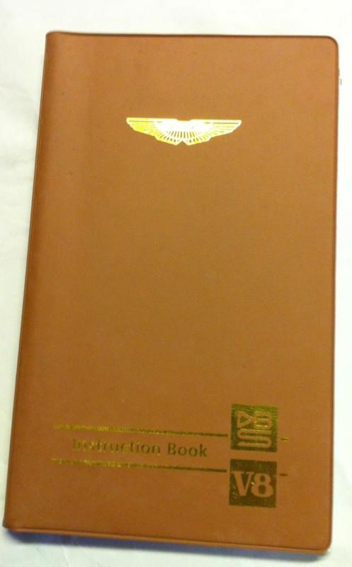 Aston martin dbs v8 4 headlamp model instruction book tan vinyl cover