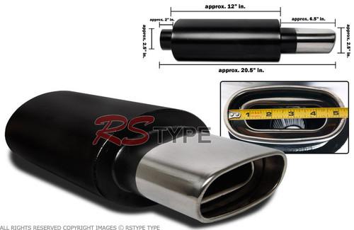 Universal performance muffler square euro type oval muffler 2.5" inlet