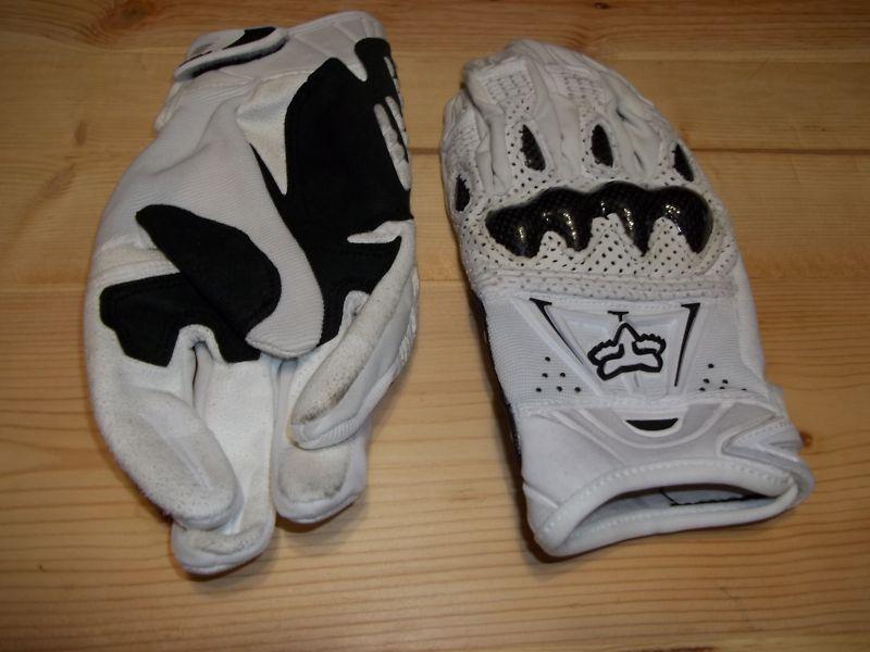 Fox racing gloves - black/white - size l