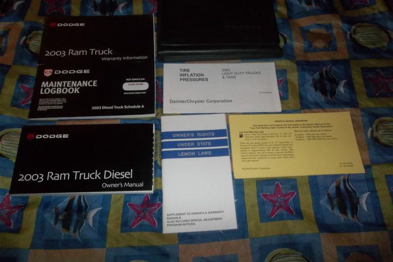 2003 dodge ram truck diesel  owner's manuals and case