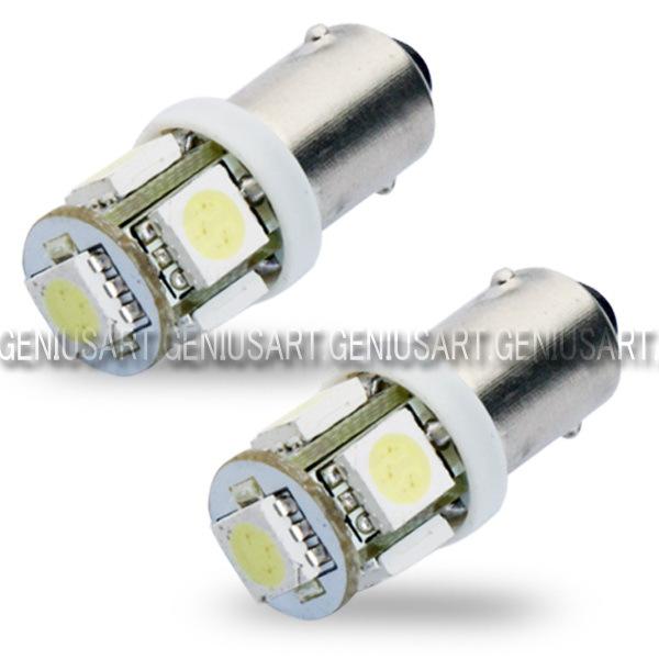 T11 ba9s white 5050 smd 5 led car side light bulb x 2