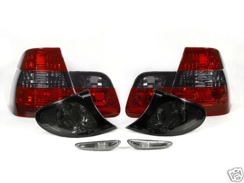 Bmw e46 02-05 4dr sedan euro smoke taillights+corner signals lights+sidemarkers